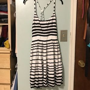 H&M Striped Open Back Dress